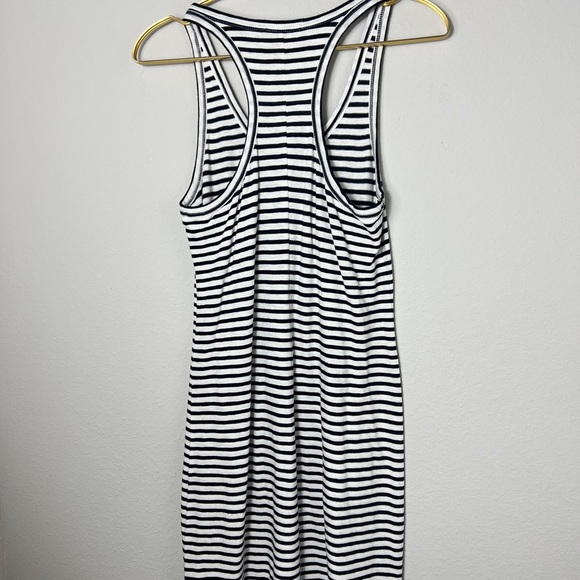 EUC J Crew Racerback Striped Tank Dress 100% Cotton Size XS Black Label - Picture 10 of 15